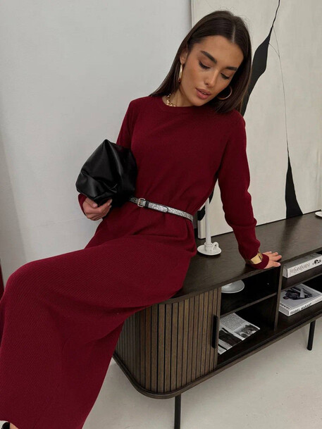 Уютное платье миди из нежного тонкого кашемира