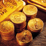 Золотые слитки монеты