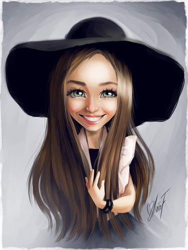 Девушка в чёрной шляпе