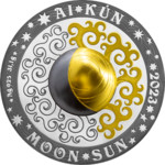 AI•KÚN Луна и Солнце монета из серебра с позолотой одна унция номинал
