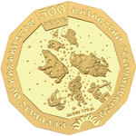 Год тигра монета из золота 999 проба 7,78 грамм номинал 500 тенге реве