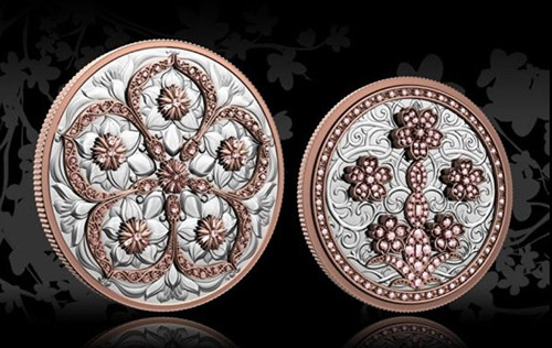 Канада выпустила платиновые монеты Beautious с бриллиантами