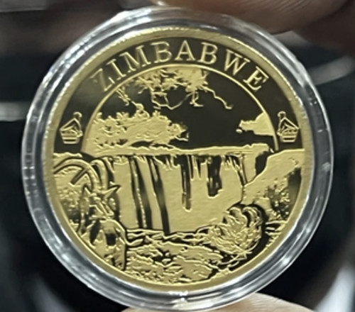Зимбабвийская золотая монета Mosi-oa-Tunya