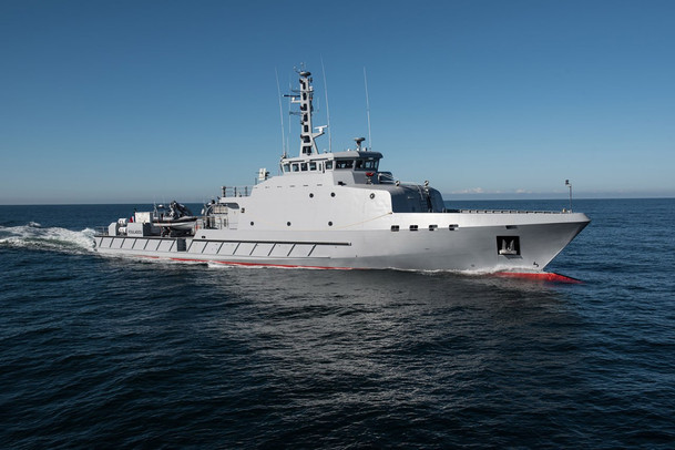 58-метровый патрульноый корабль проекта OPV 190 с цельноалюминиевым ко